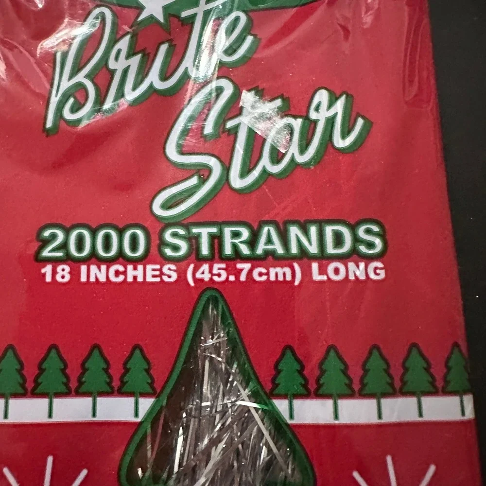 2 Packs Brite Star Christmas Tree Icicles Silver Tinsel 2000 Strands 18in USA